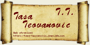 Tasa Teovanović vizit kartica